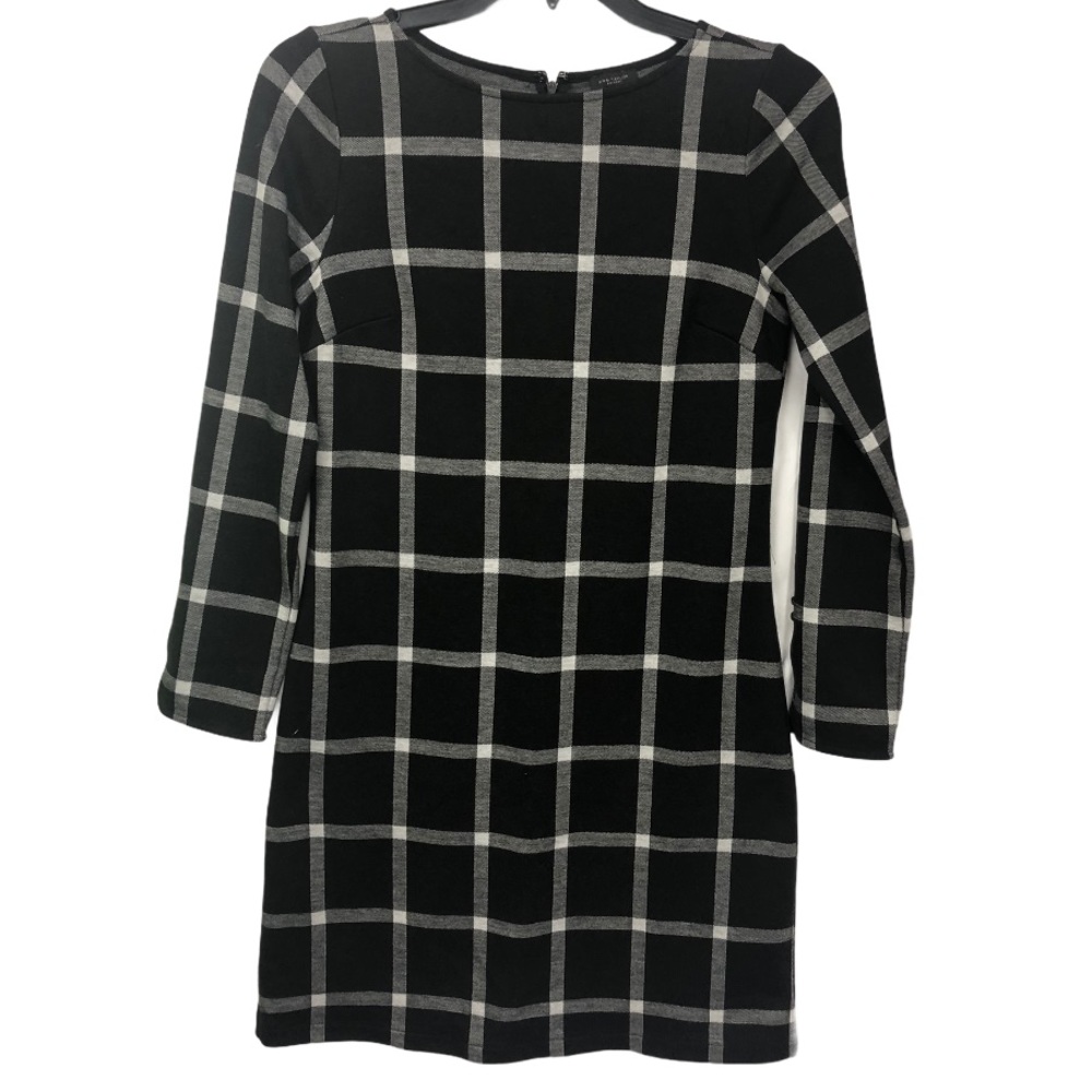 ANN TAYLOR GRAY PLAID DRESS S